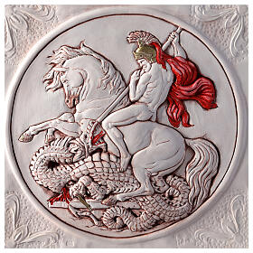 Quadro San Giorgio e Drago vetro gesso 