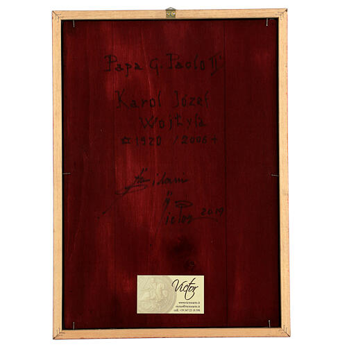 Painting Pope John Paul II chiseled copper 40x30 cm 5