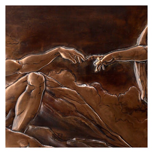 Picture of the Creation of Adam, chiseled copper, 17x31 in 10