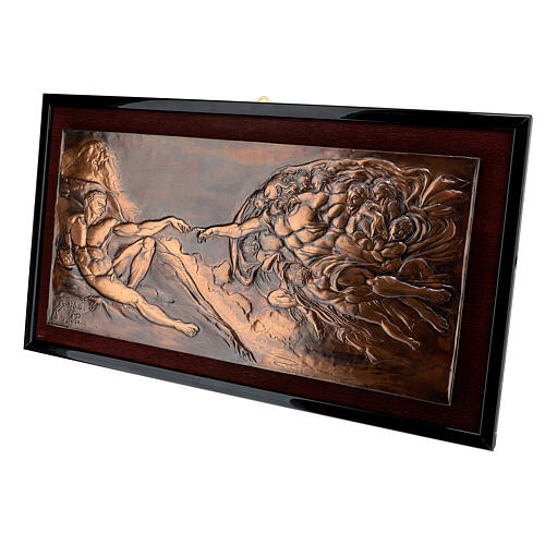 Baixo-relevo cobre Criação de Adão Capela Sistina 45x80 cm 6