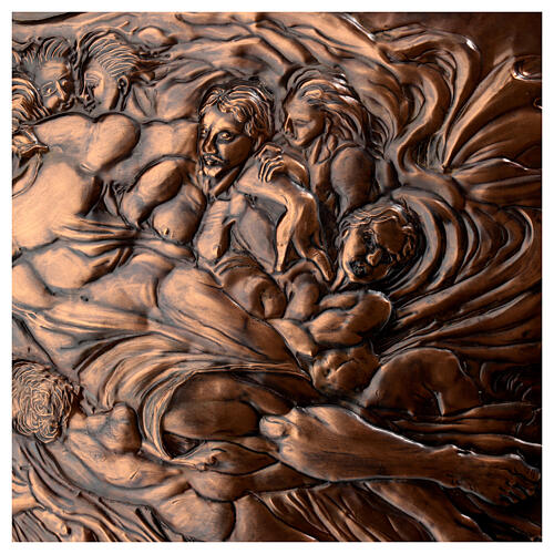 Picture The Creation of Adam bas-relief chiseled copper 7