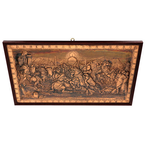 Templar battle in the Holy Land, copper, 19x32 in 3