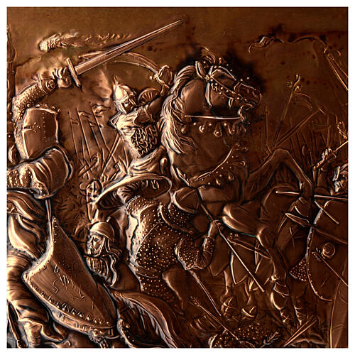 Templar battle in the Holy Land, copper, 19x32 in 5