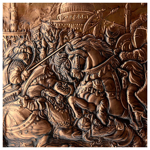 Bataille des Templiers en Terre Sainte cuivre 50x80 cm 2