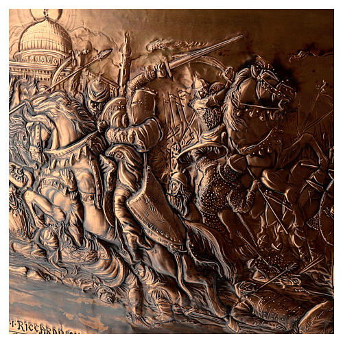 Bataille des Templiers en Terre Sainte cuivre 50x80 cm 4