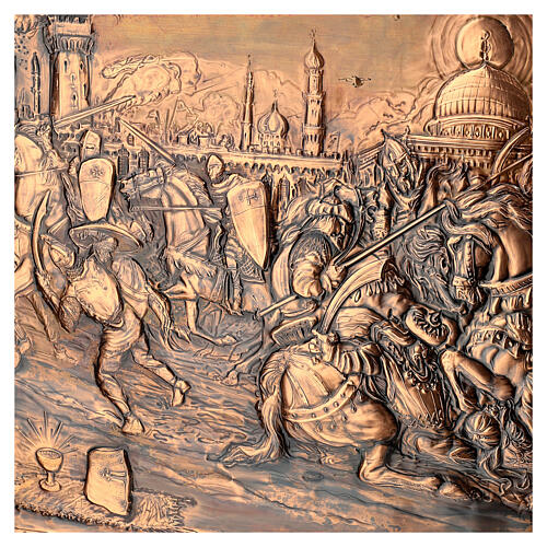 Bataille des Templiers en Terre Sainte cuivre 50x80 cm 7