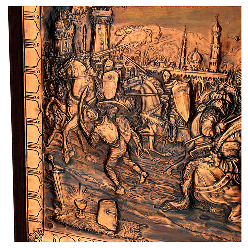 Bataille des Templiers en Terre Sainte cuivre 50x80 cm 8