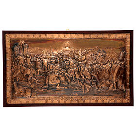 Bas-relief Templar battle in the Holy Land copper 50x80 cm