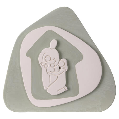 Bassorilievo Natività terracotta salvia Centro Ave 20x20 cm 1