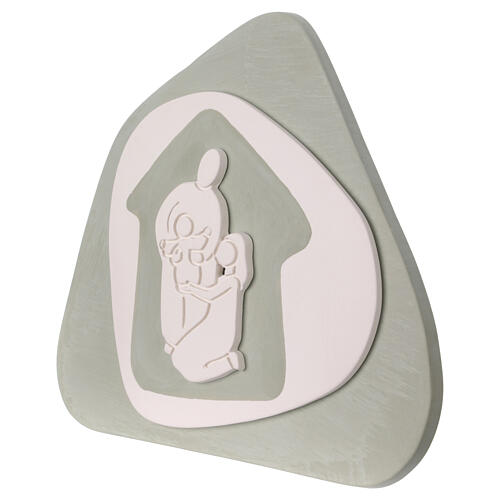 Bassorilievo Natività terracotta salvia Centro Ave 20x20 cm 2