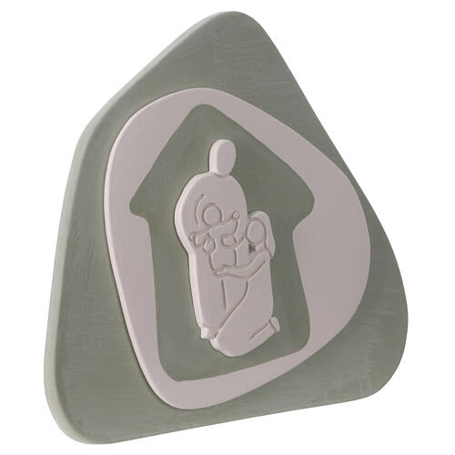 Bassorilievo Natività terracotta salvia Centro Ave 20x20 cm 3
