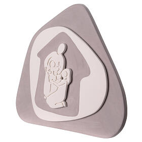 Belén estilizado bajorrelieve color gris ceniciento Centro Ave 20x20 cm