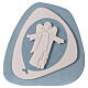 Hanging bas-relief of a Guardian Angel, navy-blue terracotta, Centro Ave, 8x8 in s1