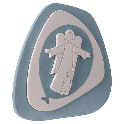 Guardian angel wall bas-relief colored Centro Ave 20x20 cm 3