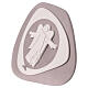 Angelo custode stilizzato con bambino bassorilievo tortora Centro Ave 20x20 cm s2