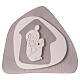 Stylised dove-coloured Nativity Scene, standing terracotta bas-relief, Centro Ave, 8x8 in s1