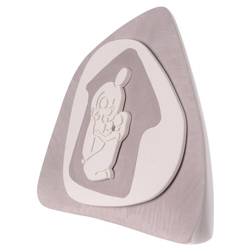 Natividad estilizada belén bajorrelieve color gris ceniciento Centro Ave 20x20 cm 2