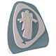 Standing Guardian Angel silhouette, navy-blue terracotta, Centro Ave, 8x8 in s3
