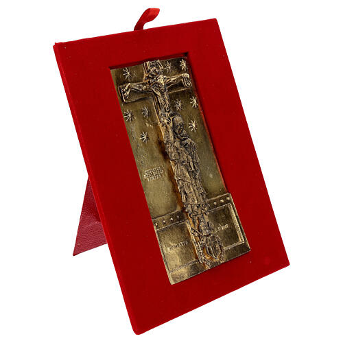 Holy Door S G Laterano in gilded bronze alloys 16x9 cm 3