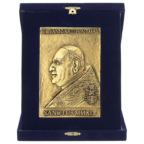 Baixo-relevo em liga de cobre Papa João XXIII 10x14 cm 1