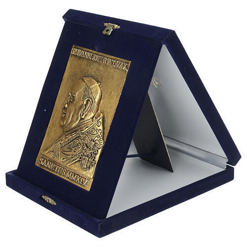 Copper alloy bas-relief Pope John XXIII 10x14 cm 2