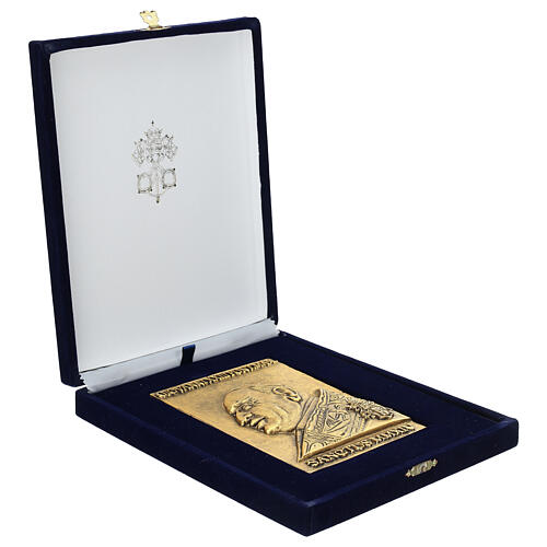 Copper alloy bas-relief Pope John XXIII 10x14 cm 4