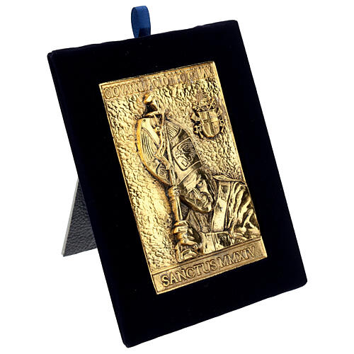 Bas-relief Saint John Paul II in zinc and copper alloys 14x10 cm 3