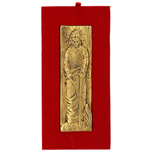 Set of brass plates, St. Peter and St. Paul, 9x3 in 3