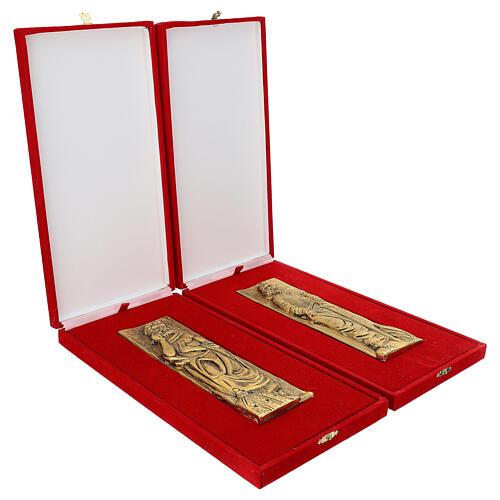 Set of brass plates, St. Peter and St. Paul, 9x3 in 5