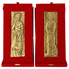 Set deux plaques laiton Saints Pierre et Paul 23x7 cm