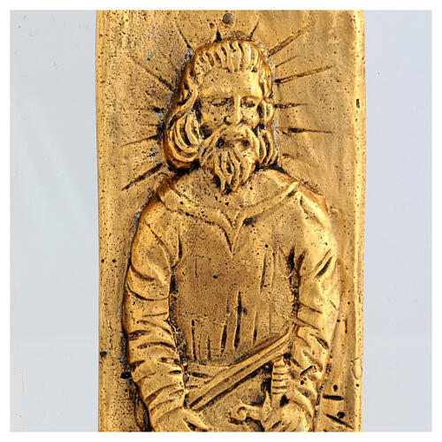 Set of two brass plate with St. Peter and Paul, plexiglass base, 10x16 in 6