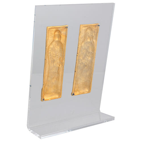 Set of two brass plate with St. Peter and Paul, plexiglass base, 10x16 in 7