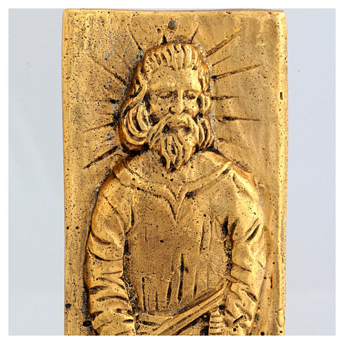 Tafeln aus vergolten Kupferlegierung San Pietro und San Paolo auf Plexiglas 22x30 cm 3