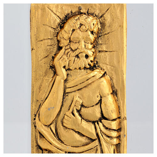 Gold plated plates of St. Peter and Paul, copper alloy on plexiglass, 9x12 in 2