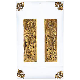 Plate of St. Peter and Paul, copper alloy on plexiglass, 10x14 cm