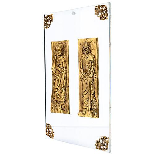 Frieze plaques of Saint Peter and Paul copper alloy on plexiglass 25x35 cm 3