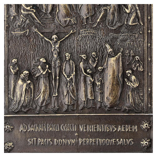 Moderne Heilige Pforte Basilika S. Paolo aus Legierung 17x9 cm Samtkarton 4