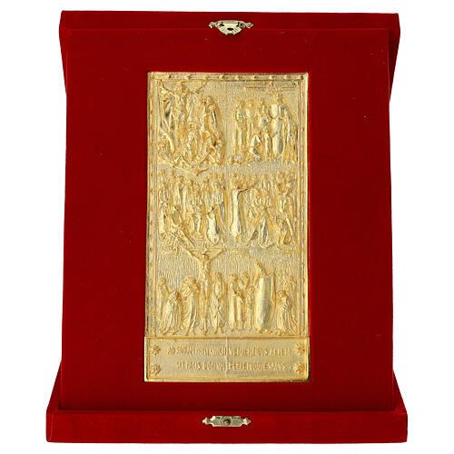 Porta Santa moderna Basilica S Paolo in lega 17x9 cm cofanetto velluto 1