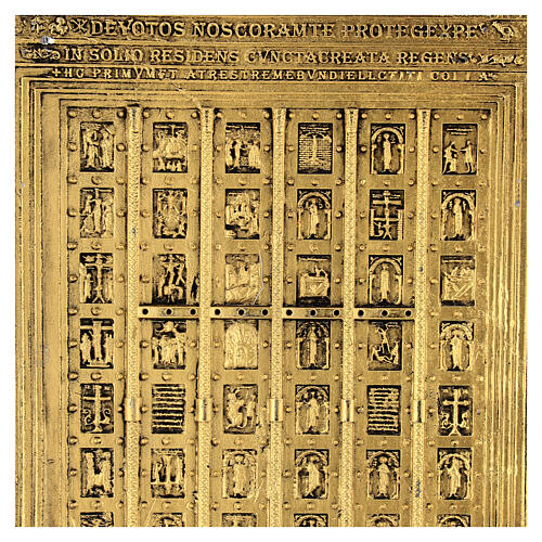 Reproduction of the Byzantine Holy Door of St. Paul's Basilica, alloy, 7x8 in 2