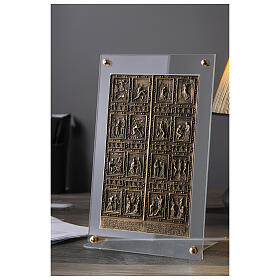 Holy Door of St. Peter's Basilica, metal on plexiglass, 16x10x3 in