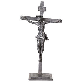 Metal cross with Donatello's body of Christ, 7x4 in