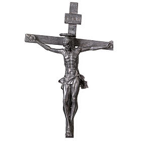 Metal cross with Donatello's body of Christ, 7x4 in