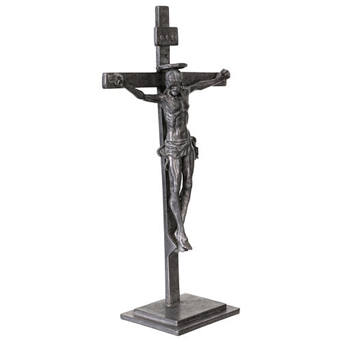 Metal cross with Donatello's body of Christ, 7x4 in 3