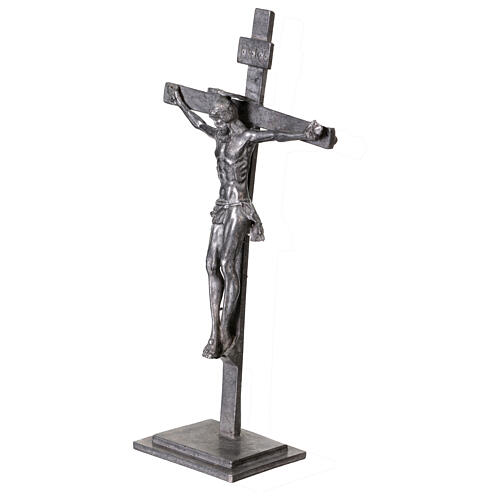 Metal cross with Donatello's body of Christ, 7x4 in 4