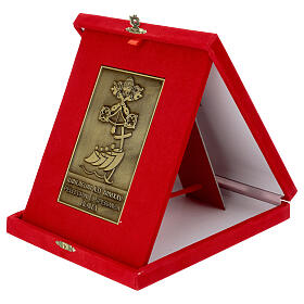 Plaque Jubilé 2025 alliage de bronze 8x14 cm coffret velours