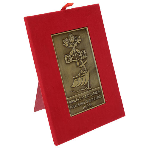 Plaque Jubilé 2025 alliage de bronze 8x14 cm coffret velours 3