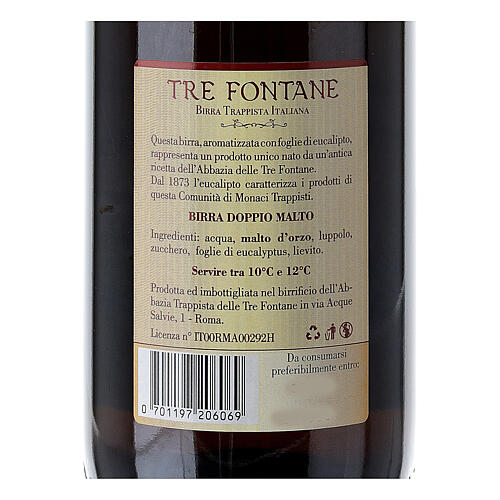 Trappist Monk beer, Tre Fontane Monastery 75cl 4