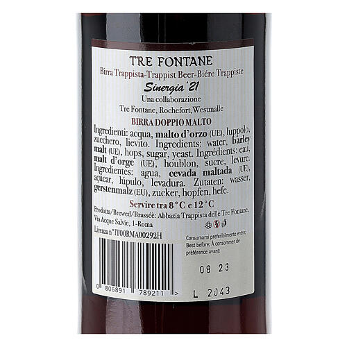 Cerveza Tre Fontane Sinergia 21 dubbel 33 cl 3