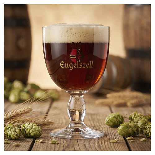 Kieliszek do piwa trapistów Engelszell 25 cl, kolorowe logo 2