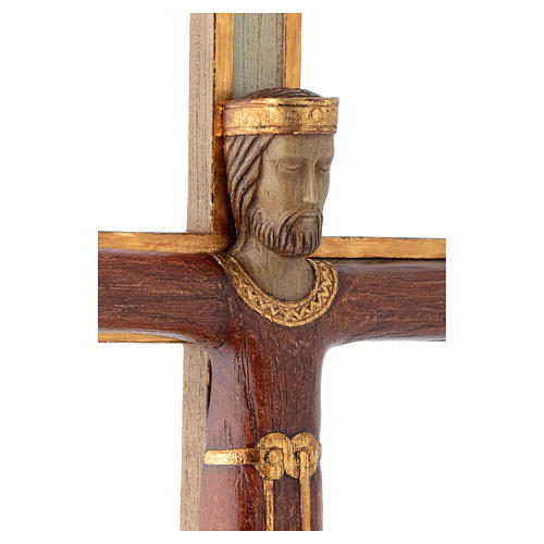 Crucifix en pierre Chist Roi en rouge croix blanche 4